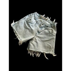 Levi's Silvertab Womens Sz 25 Blue High Waisted Denim Cutoff Shorts Boho Summer